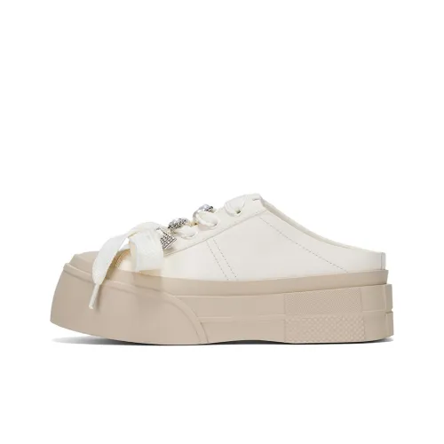 GG CC Slip on Casual Shoes Cushioned Abrasion Resistant Slip Resistant Open Heel Skateboard Shoes Women's