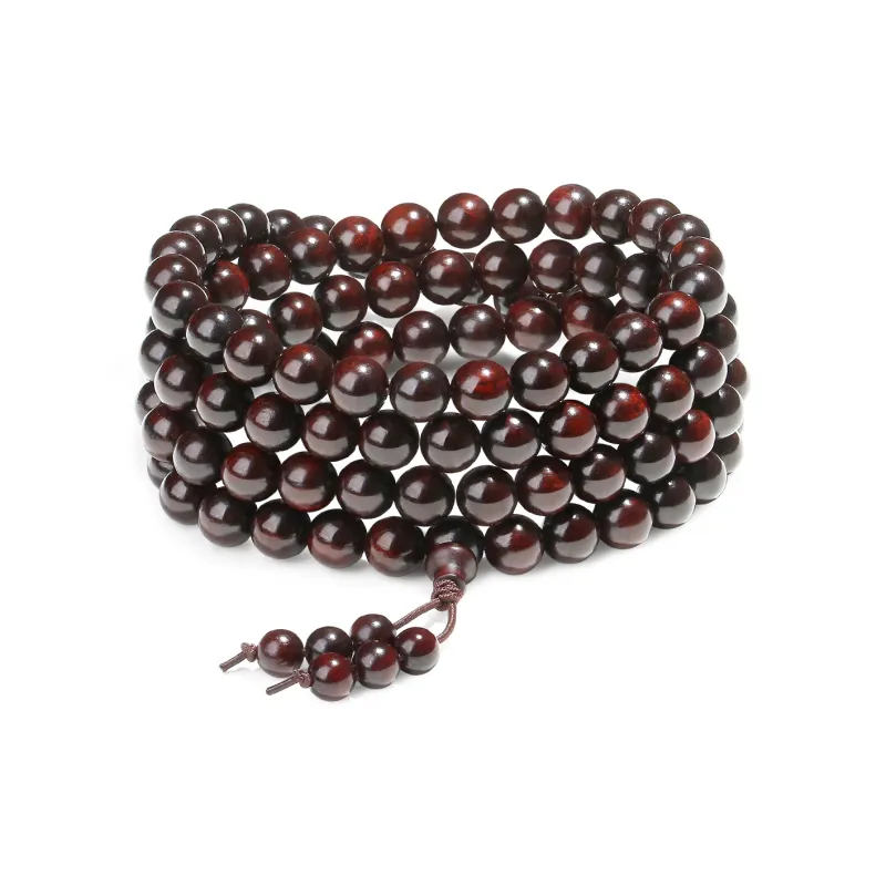 PUTUOSHANWENCHUANG Small Leaf Red Sandalwood Bracelets Unisex-0