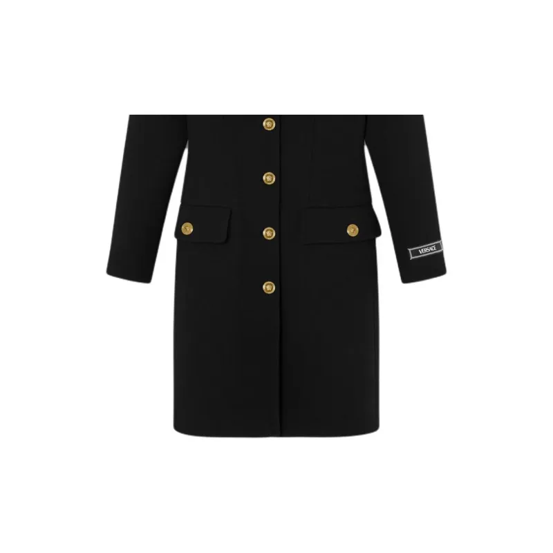 VERSACE Medusa Button Long Sleeved Coat-5