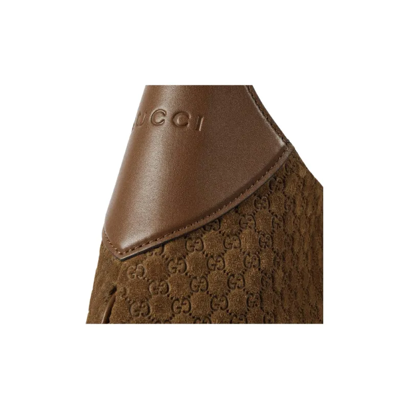 GUCCI Suede Material Crossbody Bag Shoulder Bag Small Size Women's Brown-6