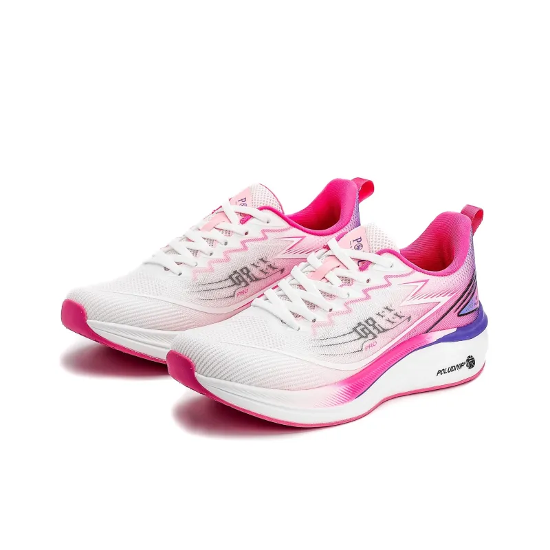 POLUDIYIPI Low Top Carbon Plate Running Shoes Unisex Red White-1