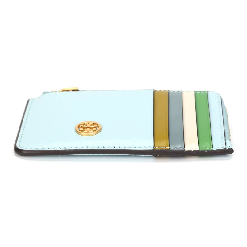 TORY BURCH Cow Leather Card Holder Women's Light Blue-3