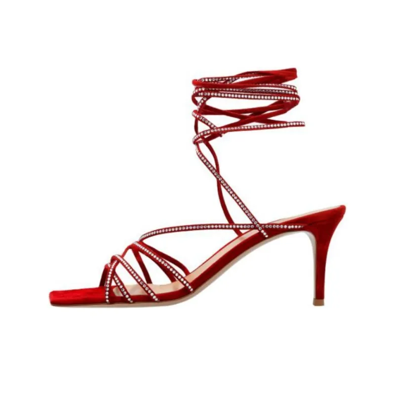 GIANVITO ROSSI One Strap Sandals 8cm Women's Red-0