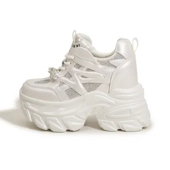 Milan Love Song Wear Resistant Lightweight Height Increasing Low Top Chunky Sneakers Women's