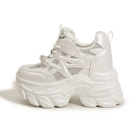 Milan Love Song Wear Resistant Lightweight Height Increasing Low Top Chunky Sneakers Women's-0