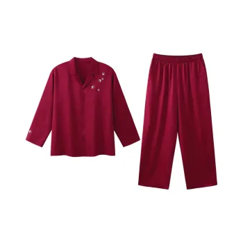 JINGYUN Pajama Set Men's Burgundy