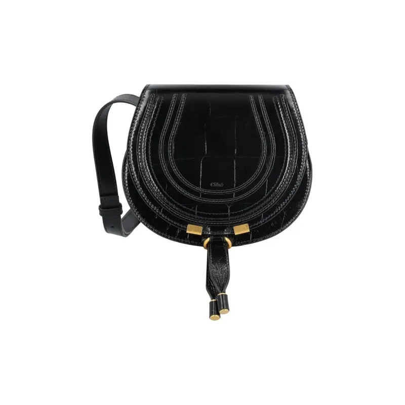 Chloe Marcie Leather Shoulder Bag Crossbody Bag Small Size Women's Blue-1