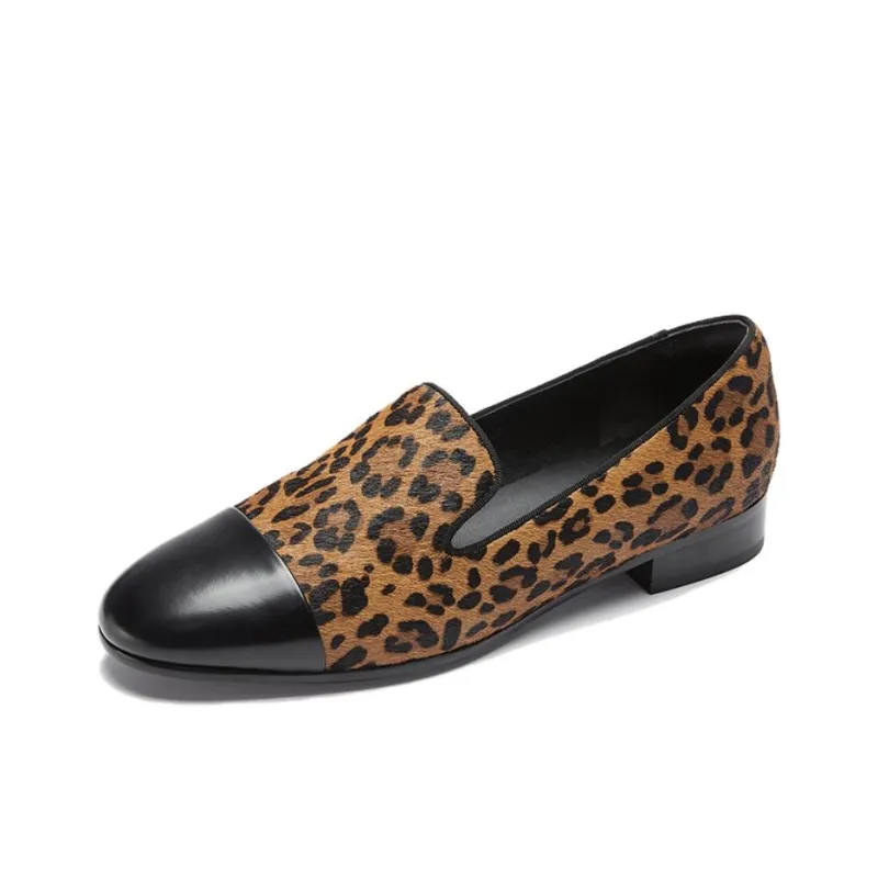 Le Saunda Loafers Women's Forest Wild Leopard Coffee-2