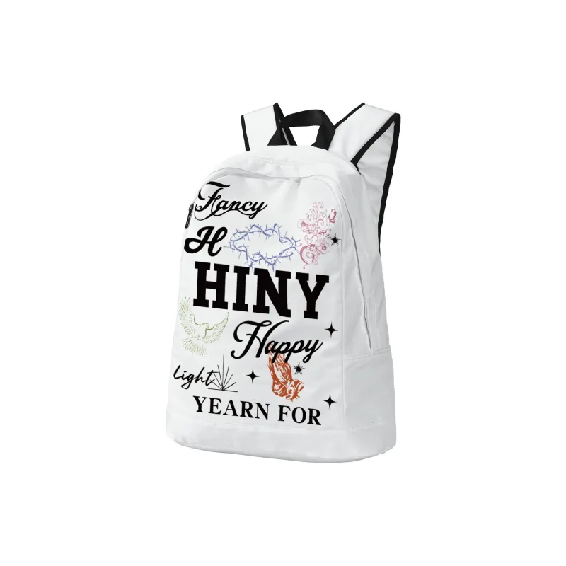 HINY Polyester Backpack Unisex White-1
