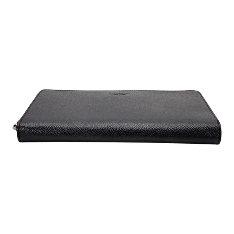 COACH Cross-Stitch Leather Wallet Men's Black-4