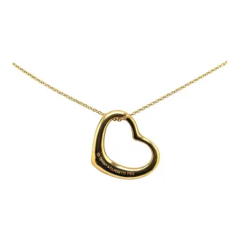 TIFFANY & CO. 2000 2024 Elsa Peretti 18K Yellow Gold Open Heart Pendant Necklace