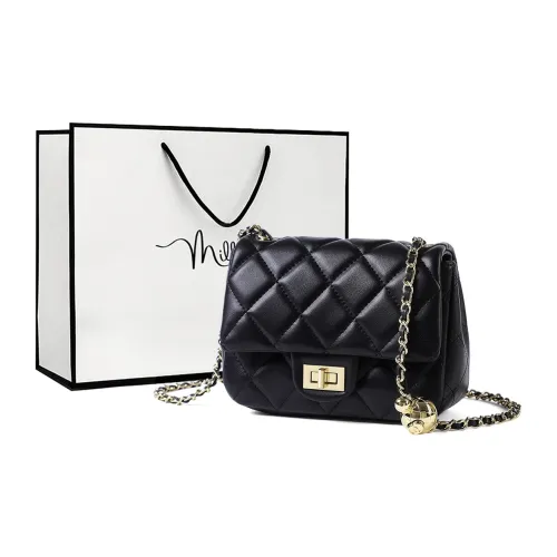 MILLIE'S Synthetic Leather Shoulder Bag Crossbody Bag Small Square Bag Regular Women's Black/Ecru