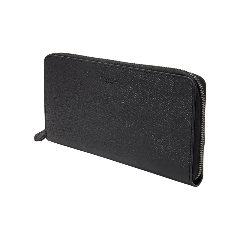 COACH Cross-Stitch Leather Wallet Men's Black-2