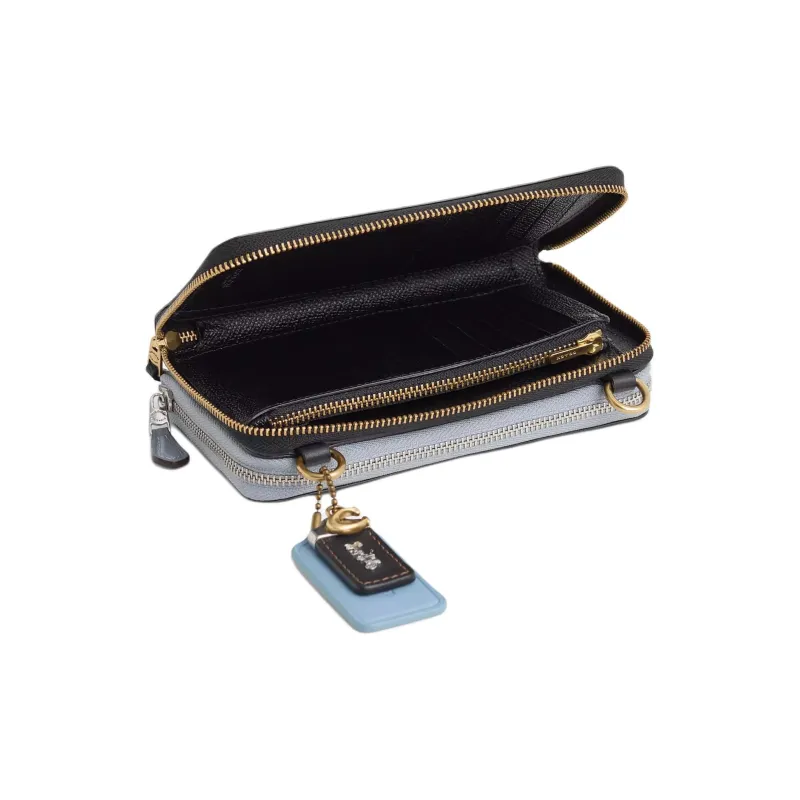 COACH Double Up Premium Calfskin Crossbody Bag Shoulder Bag Small Size Women's Brass & Black-2