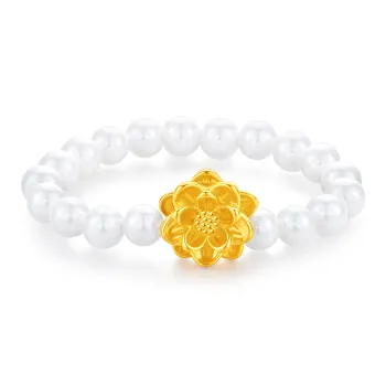 Lao Feng Xiang Solid Gold 999 Rings Women's