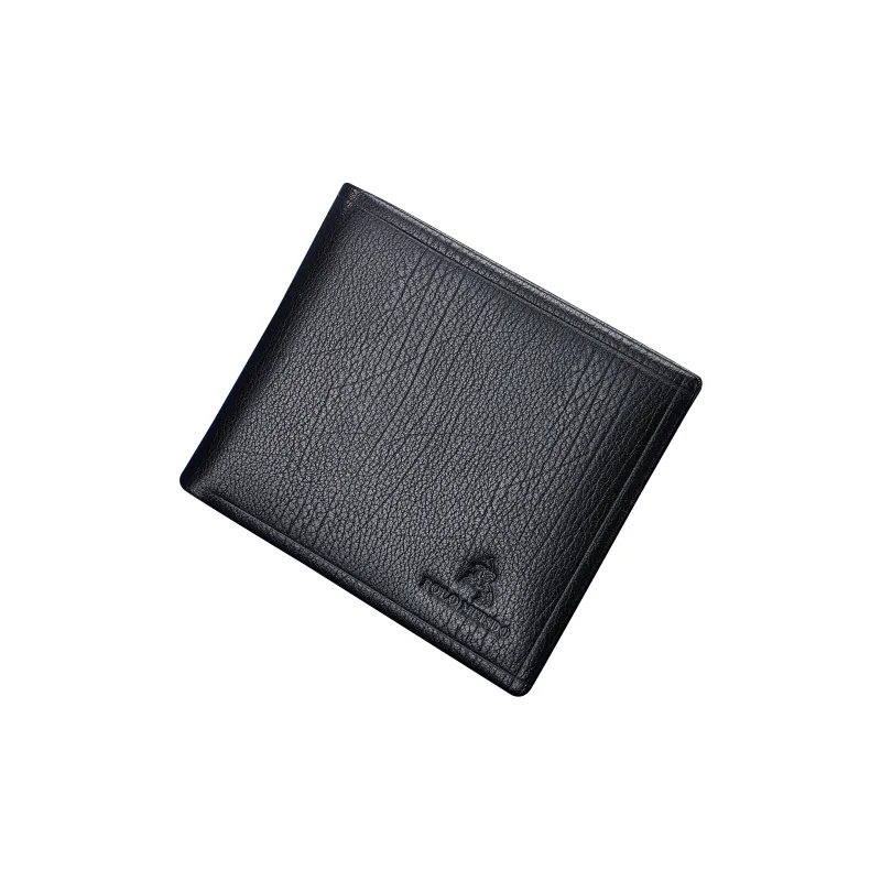 POLOMEISDO Top Grain Cow Leather Men's Wallet Men's Black Writing Greeting Card And Printing Photos For Free-1