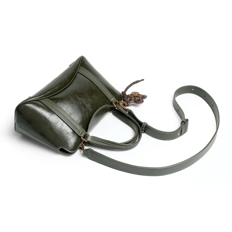 Mulinsen Polyurethane PU Leather Crossbody Bag One Shoulder Handbag Women's Dark Green-4