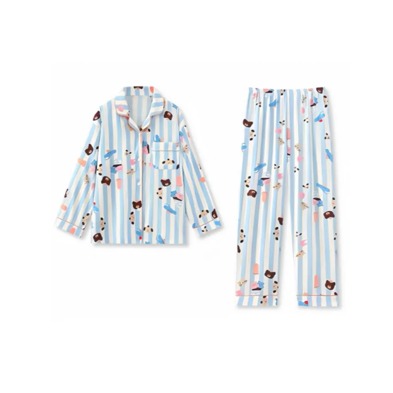 XIAFENYAN Pajama Set Women's Blue-0