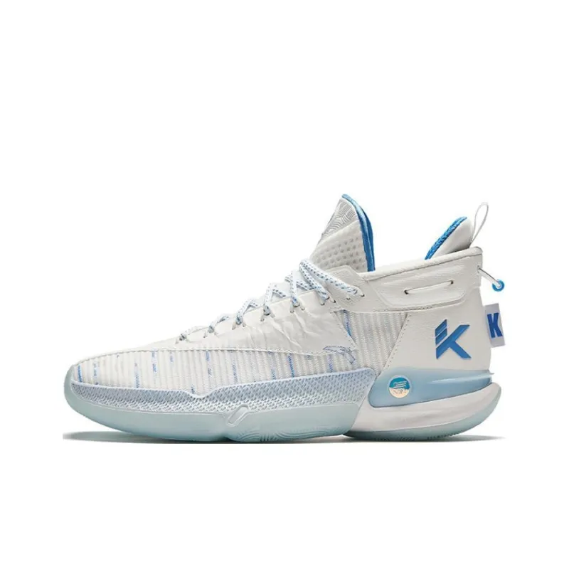 Anta KT9 Cushioning, Wear Resistant Low Top Basketball Shoes Men's White Blue-0