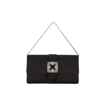 MANOLO BLAHNIK Viscose Clutch Women's Black