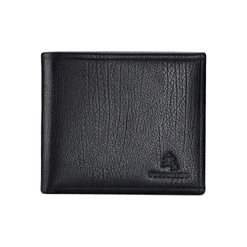 POLOMEISDO Top Grain Cow Leather Men's Wallet Men's Black Writing Greeting Card And Printing Photos For Free