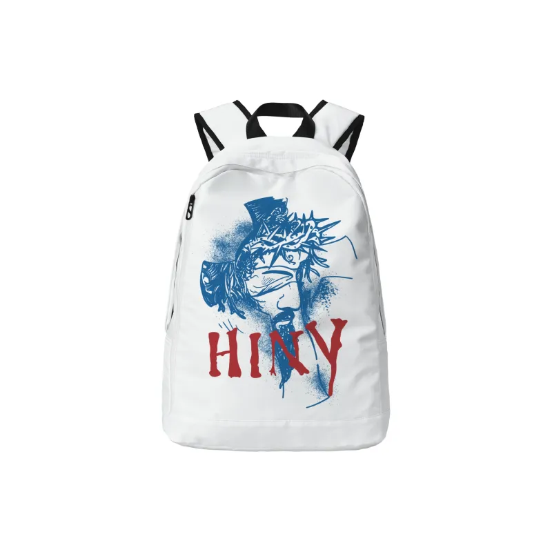 HINY Polyester Backpack Unisex White-10