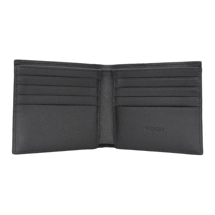 KENZO Cow Leather Card Holder Wallet Men's Black-2