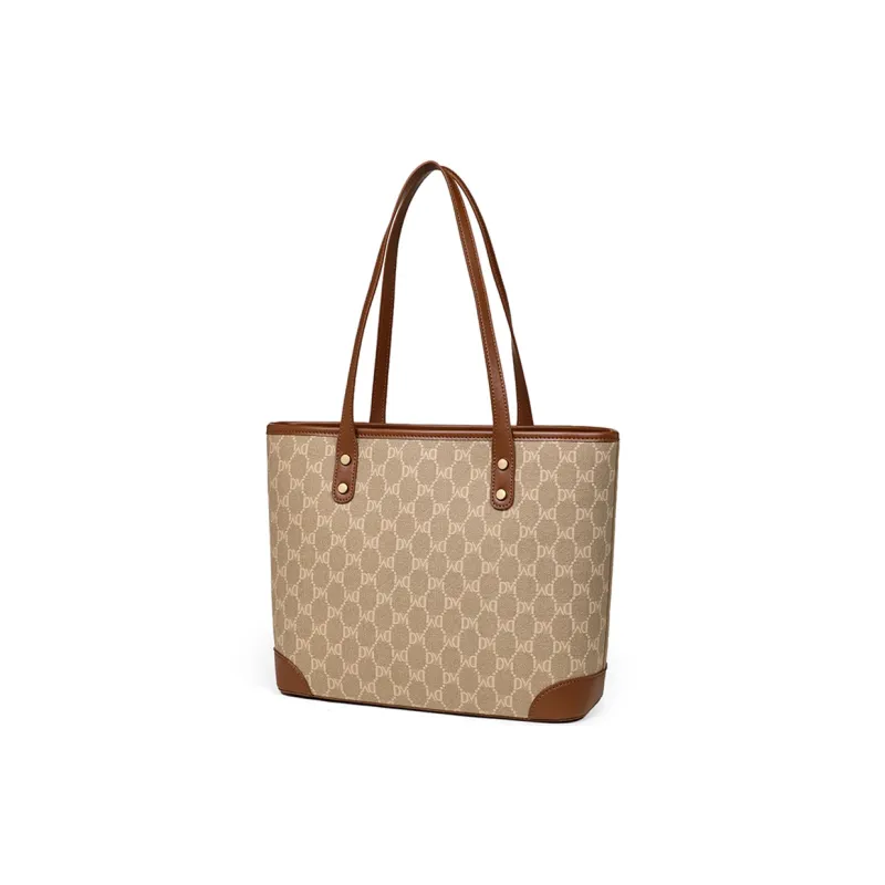 COMELY Synthetic Leather Tote Bag Shopping Bag Handbag Shoulder Bags Regular Women's Rock Brown-4