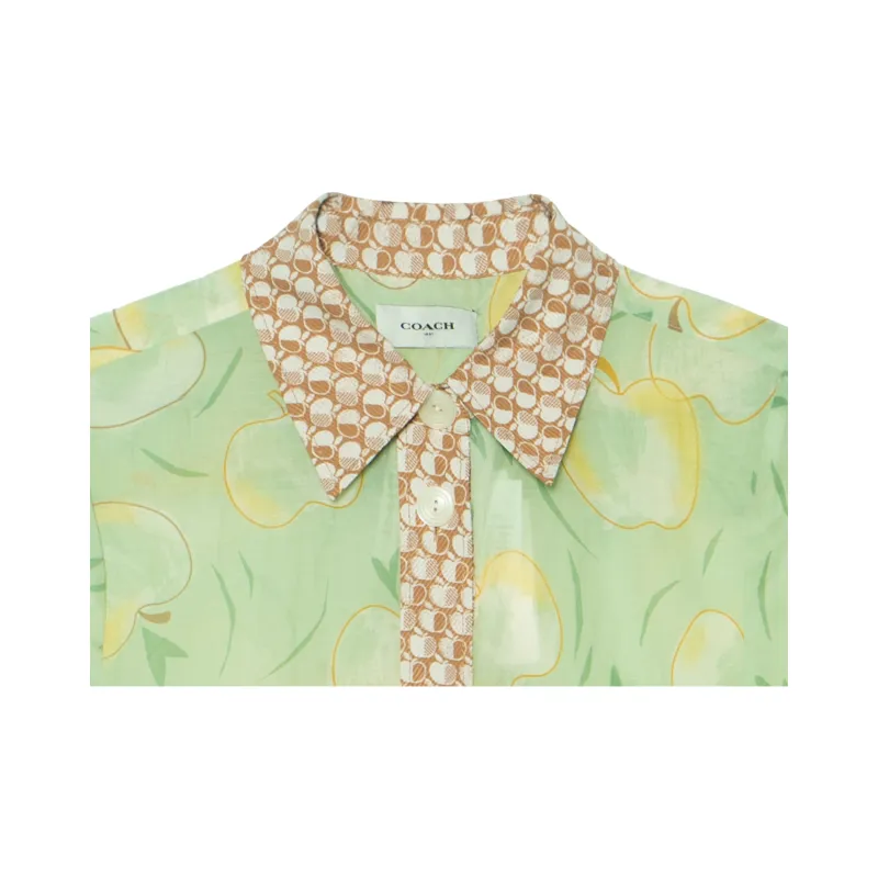 COACH Short Sleeved Dresses Women's Green-4