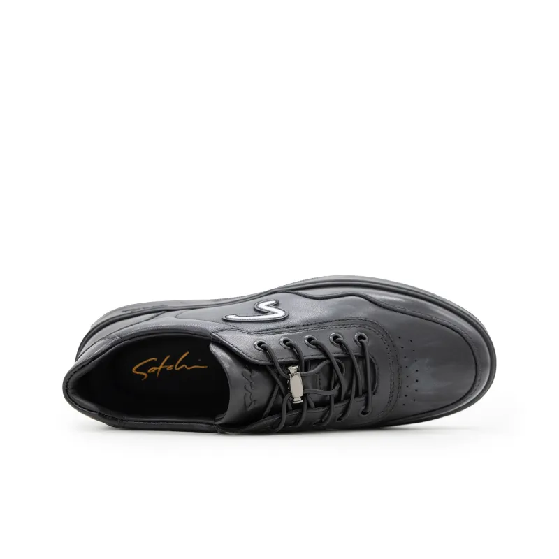 Satchi Slip Resistant Low Top Skateboard Shoes Men's Black-3