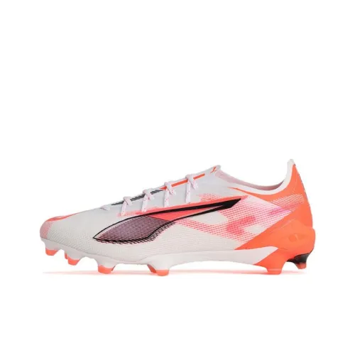 PUMA Ultra 5 FG Rubber Long Studs Anti Slip Wear Resistant Soccer Shoes Men's White