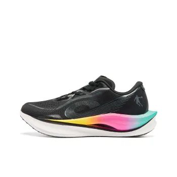 QIAODAN Strong Wind 3.0 Cushioned Slip-Resistant Abrasion-Resistant Low-Top Casual Running Shoes Men's Black White