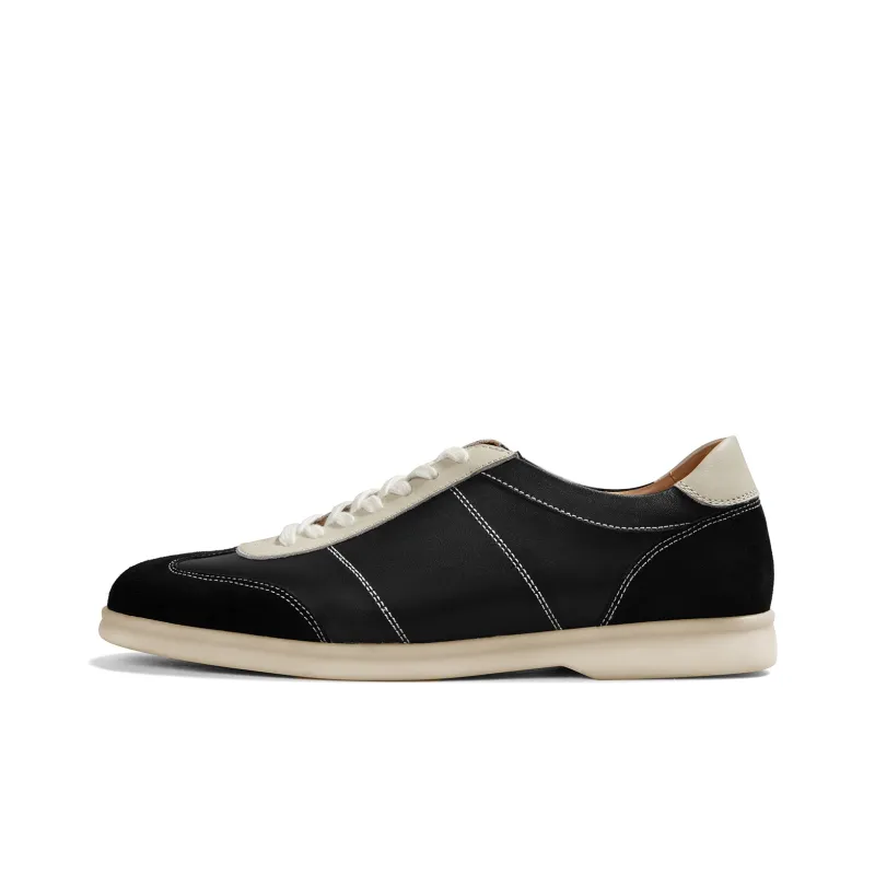 THOM WILLS Vintage Trendy Sports German Army Trainers Casual Shoes Unisex Black White-7