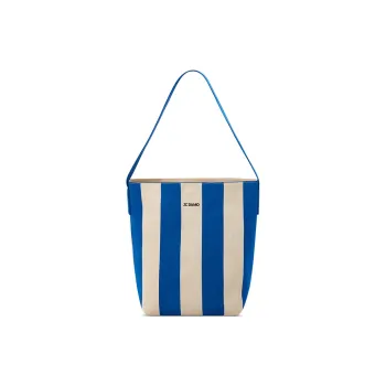 JC DAMO Eco Friendly Yarn Bucket Bag, Shoulder Bag Regular Women's Blue White/Green White
