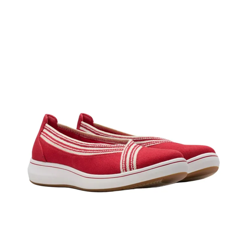 Clarks Breeze Sky Air Casual Single Shoes 4cm Women's Red-2