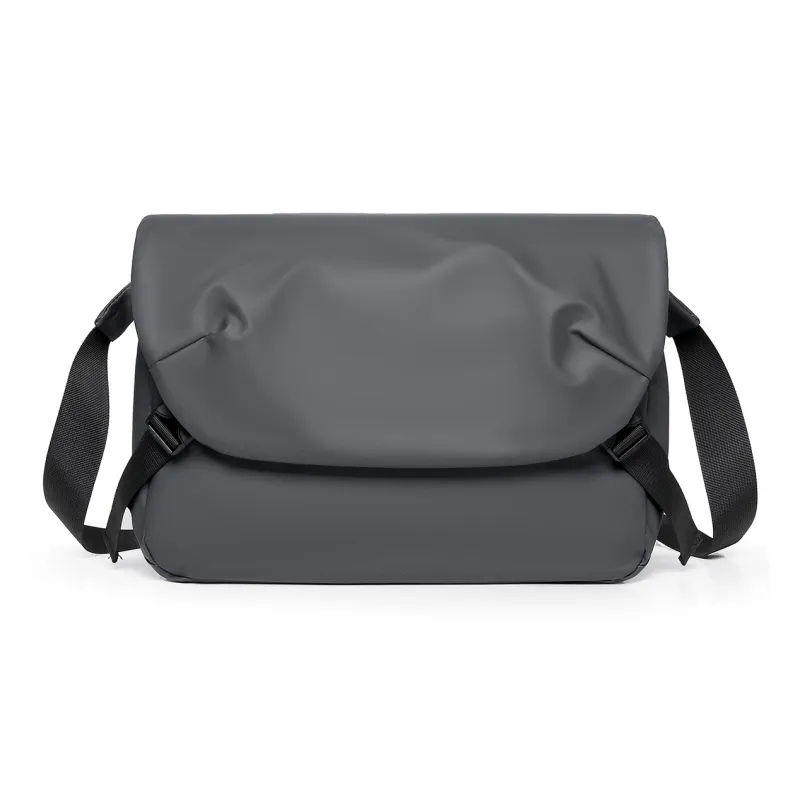 DOSRFINI Water Repellent Fabric Shoulder Bag Crossbody Bag Men's Black/Blue/Gray-2