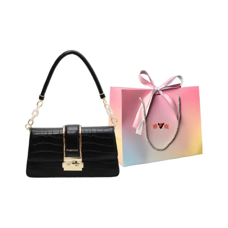Yalu PU Handbag Regular Women's White/Black-7