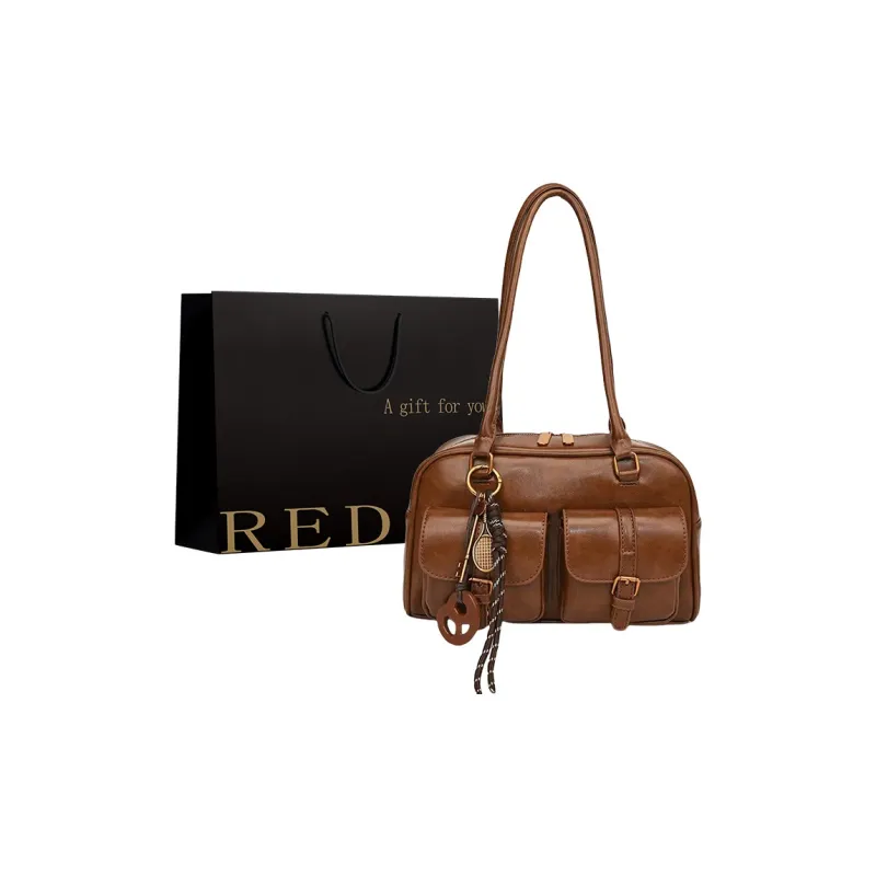 REDOO PU Shoulder Bag Women's Brown/Coffee/Black-16