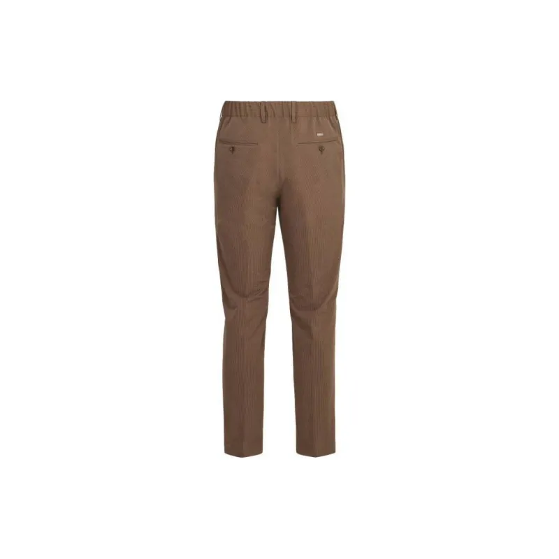 HERNO Seersucker Straight Leg Trousers-1