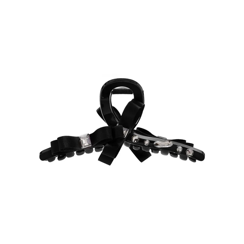 ROYALSASA Polyester Faux Crystal Acrylic Sole Hair Claw Clip Women's-3