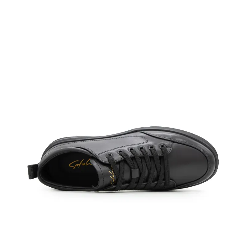 Satchi Slip Resistant Low Top Skateboard Shoes Men's Black-3