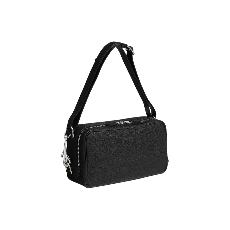 HERMES Togo And Swift Calfskin Shoulder Bag Men's Black-2