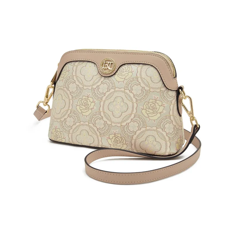 Old Man's Head Fabric Synthetic Leather Crossbody Bag Shoulder Bag Women's Apricot-5