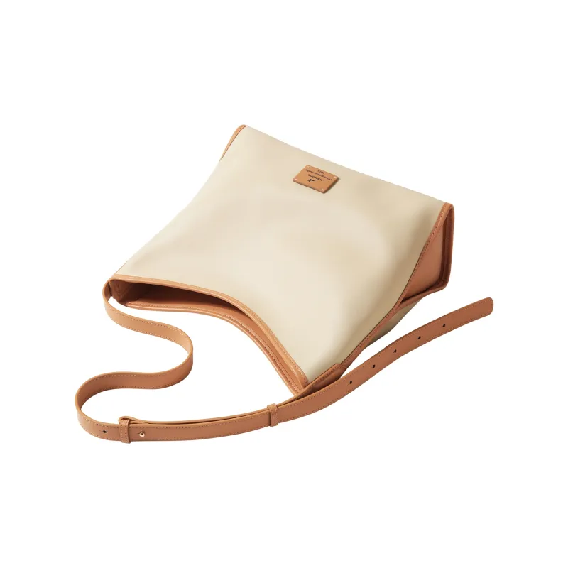 Miao Di Synthetic Leather Shoulder Bag, Crossbody Bag Regular Women's Vanilla Almond White-5