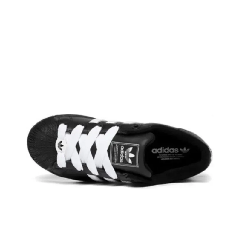 Adidas Originals SUPERSTAR Abrasion Resistant Low Top Kids Lifestyle Shoes Black White Kids'-3