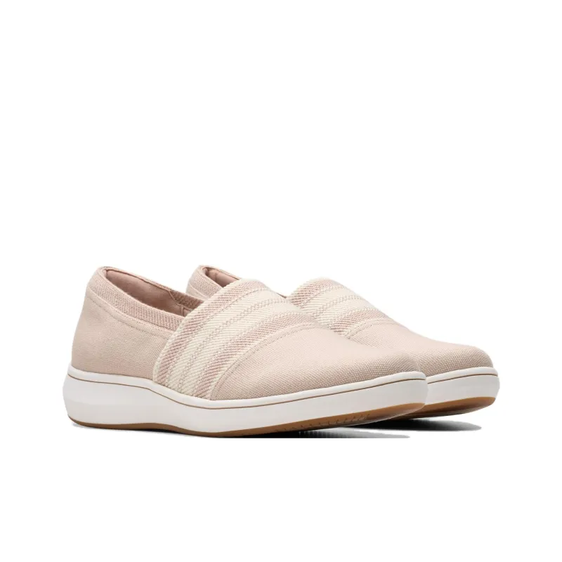 Clarks Breeze Sky Mist Slip-Resistant Low-Top Casual Shoes Women's Pink Beige-2