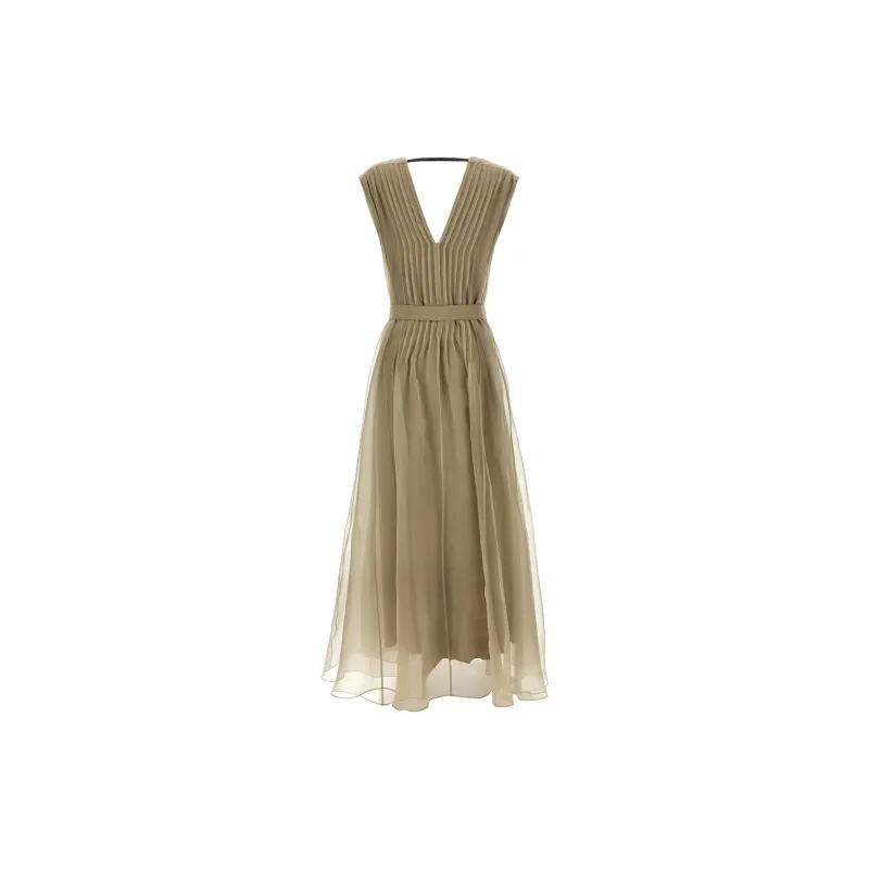 Brunello Cucinelli Pleated Sleeveless Dress-1