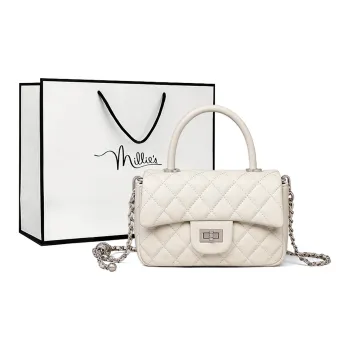 MILLIE'S Cow Leather With Synthetic Leather Handbag, Shoulder Bag, Crossbody Bag Regular Women's Ecru