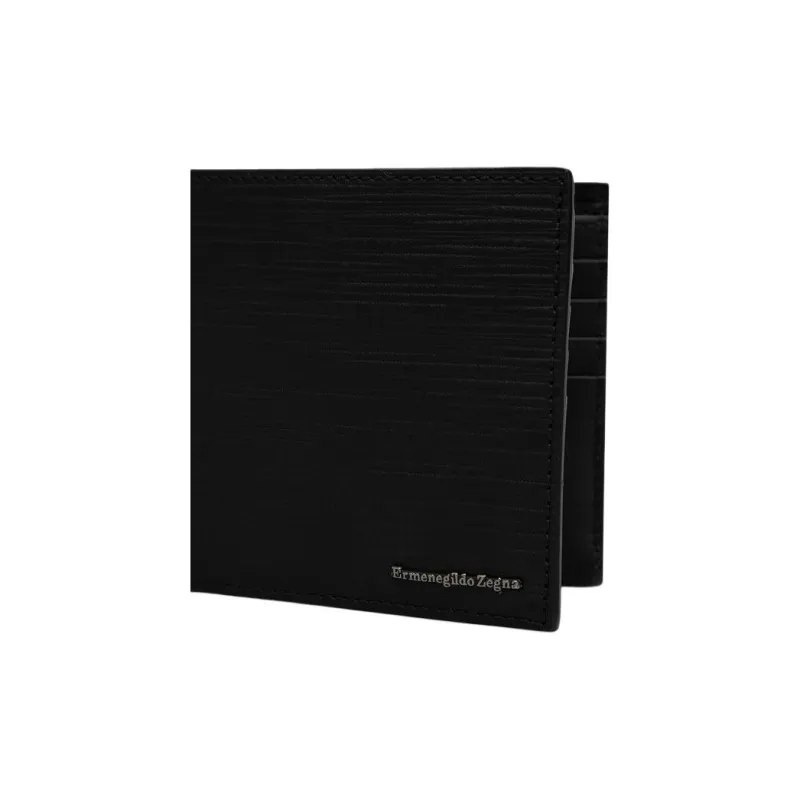 Zegna Leather Wallet Men's Black-3