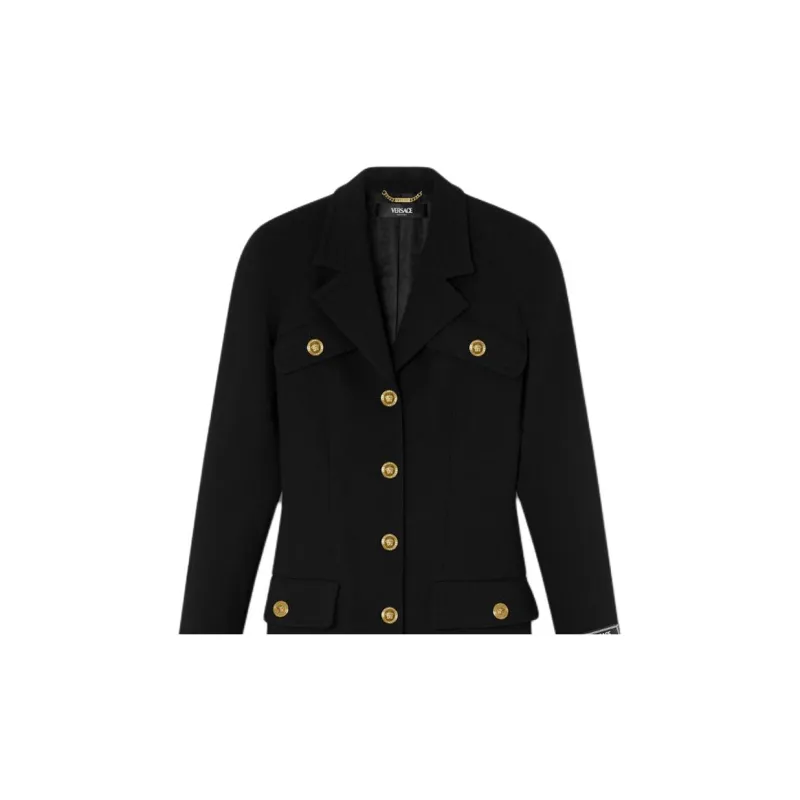 VERSACE Medusa Button Long Sleeved Coat-4